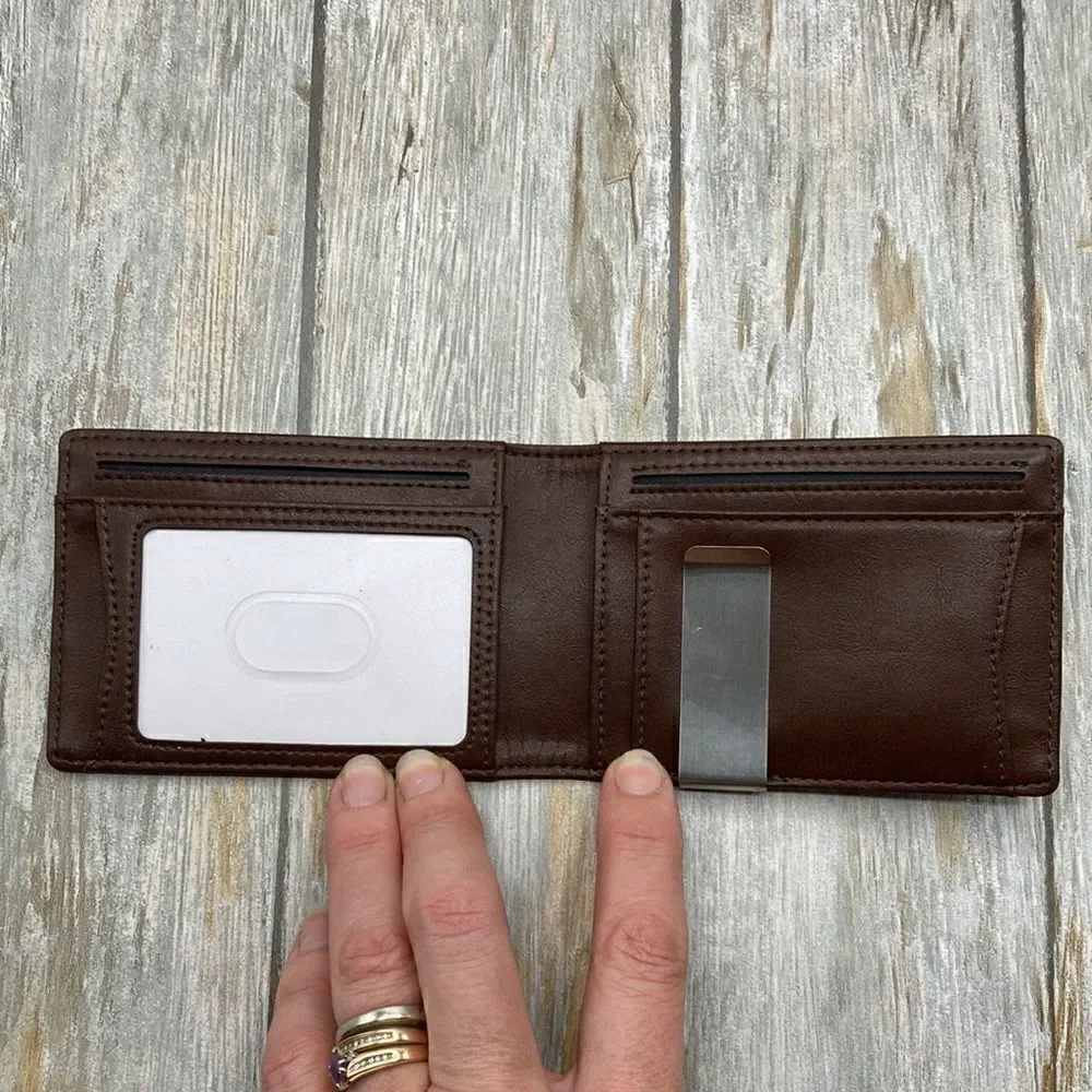 Men’s Slim Wallet With Money Clip RFID Protection 11 Card Slots Vegan